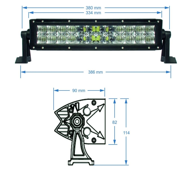 Rampa luminosa a LED SHARK LED LIGHT BAR, 5D, 13,5", 72W
