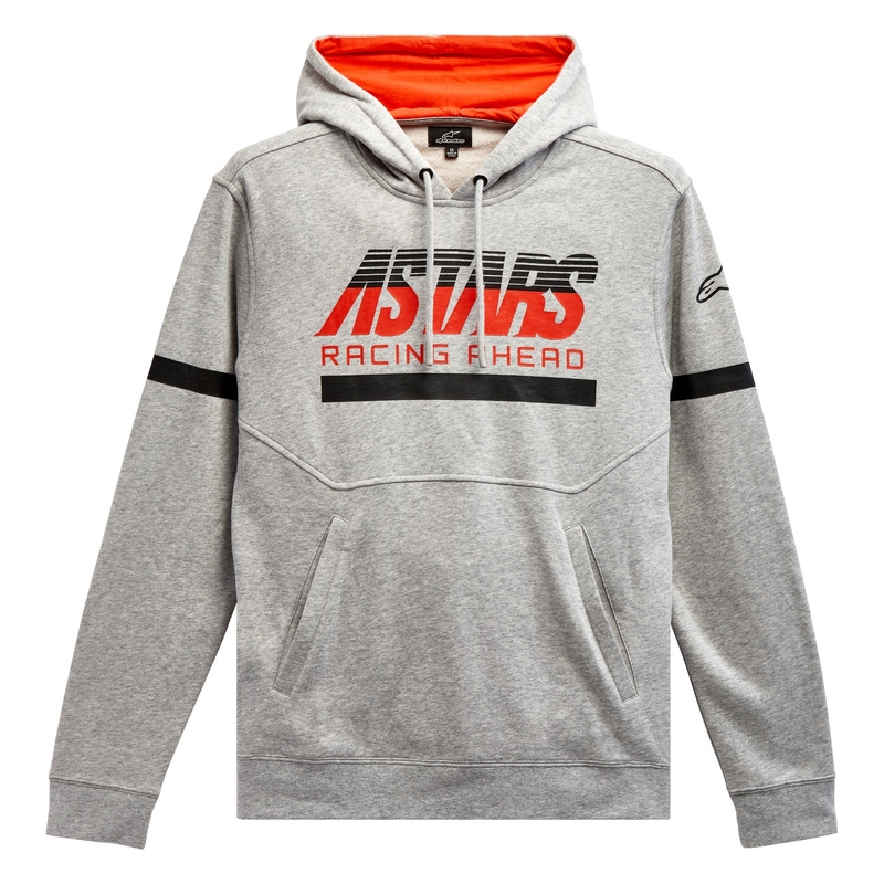 Alpinestars Club Felpa con cappuccio grigio-nero-rosso