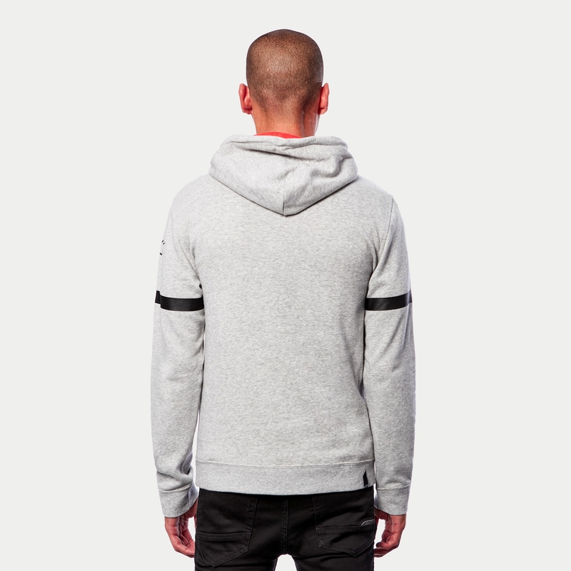 Alpinestars Club Felpa con cappuccio grigio-nero-rosso