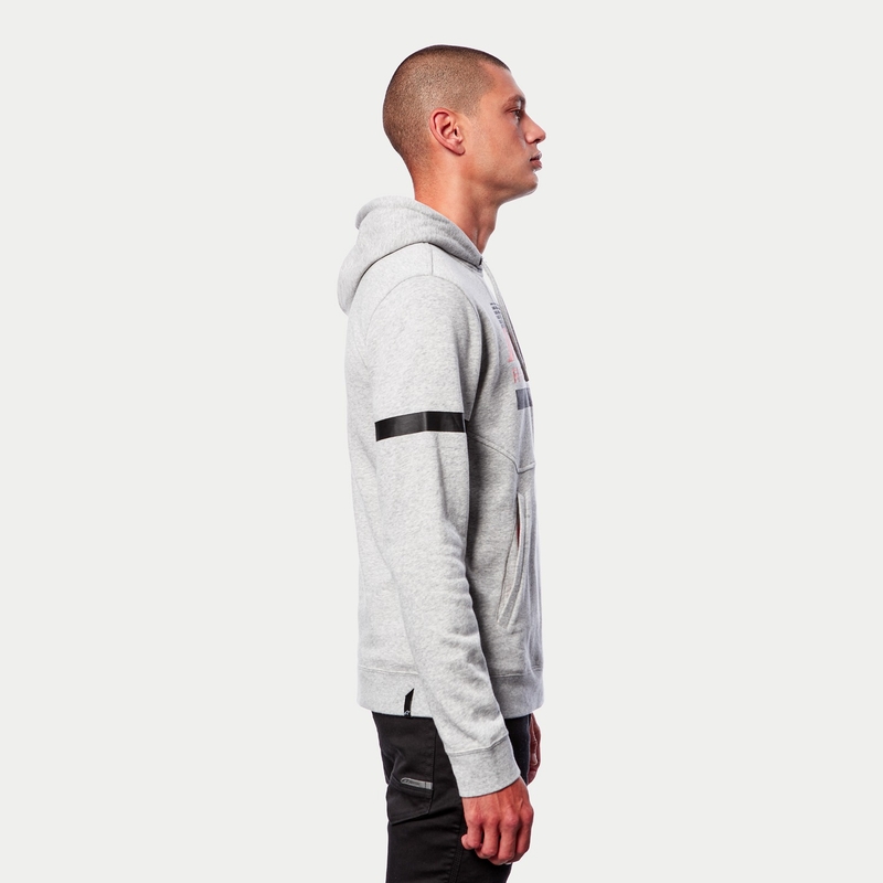Alpinestars Club Felpa con cappuccio grigio-nero-rosso