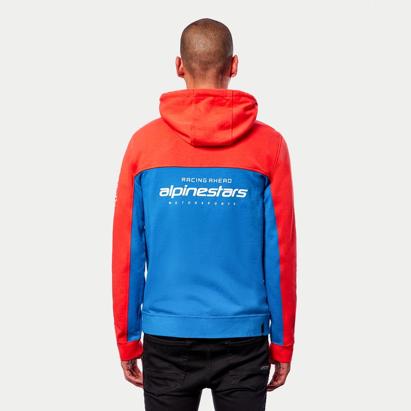 Alpinestars H Block Felpa con cappuccio rosso fluo e blu chiaro