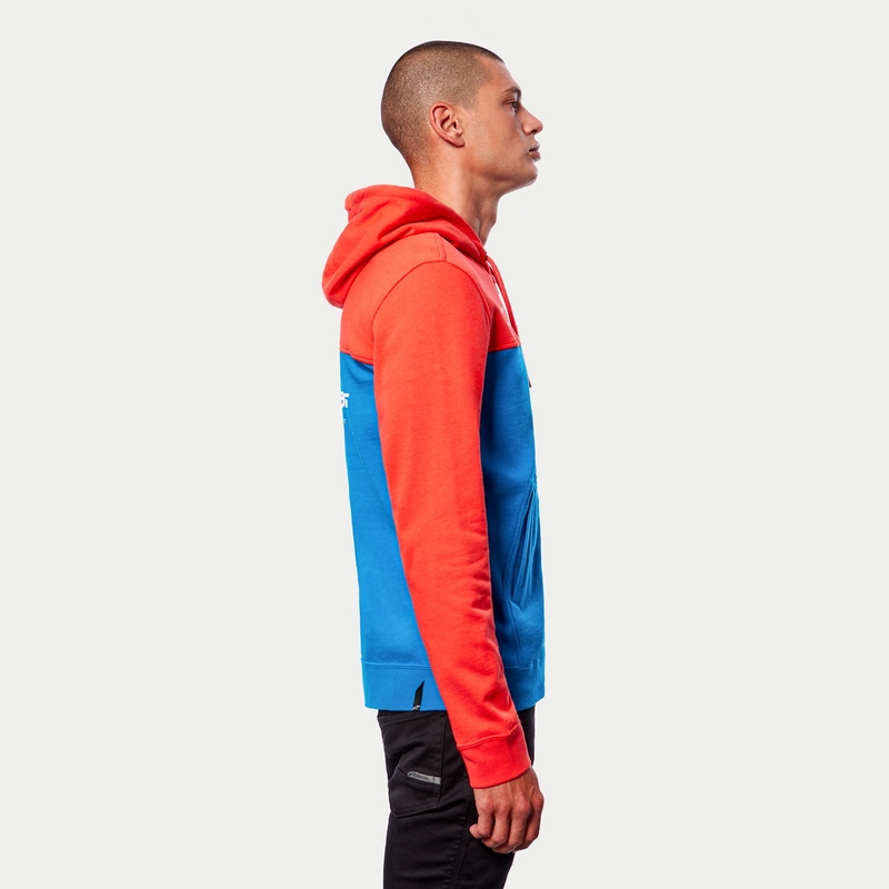 Alpinestars H Block Felpa con cappuccio rosso fluo e blu chiaro