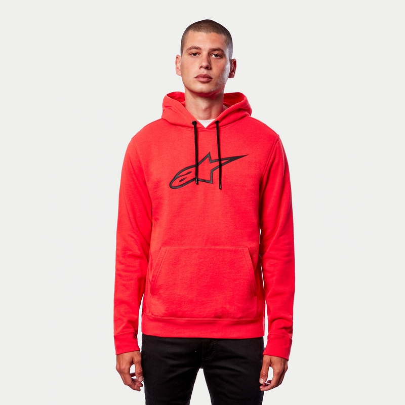 Alpinestars Ageless 2 Felpa con cappuccio rosso fluo e nero