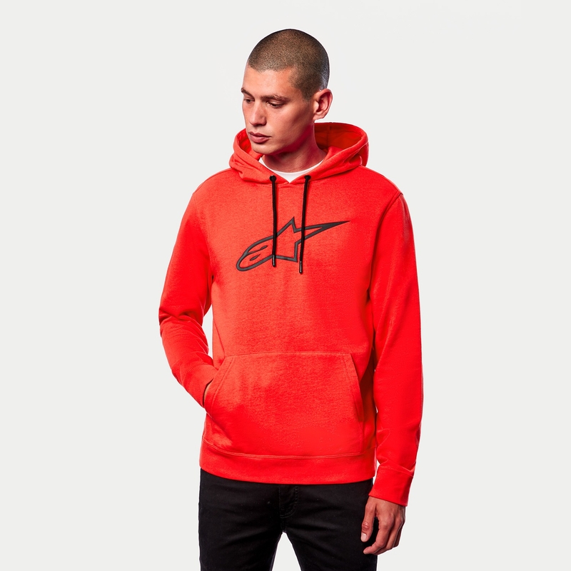 Alpinestars Ageless 2 Felpa con cappuccio rosso fluo e nero