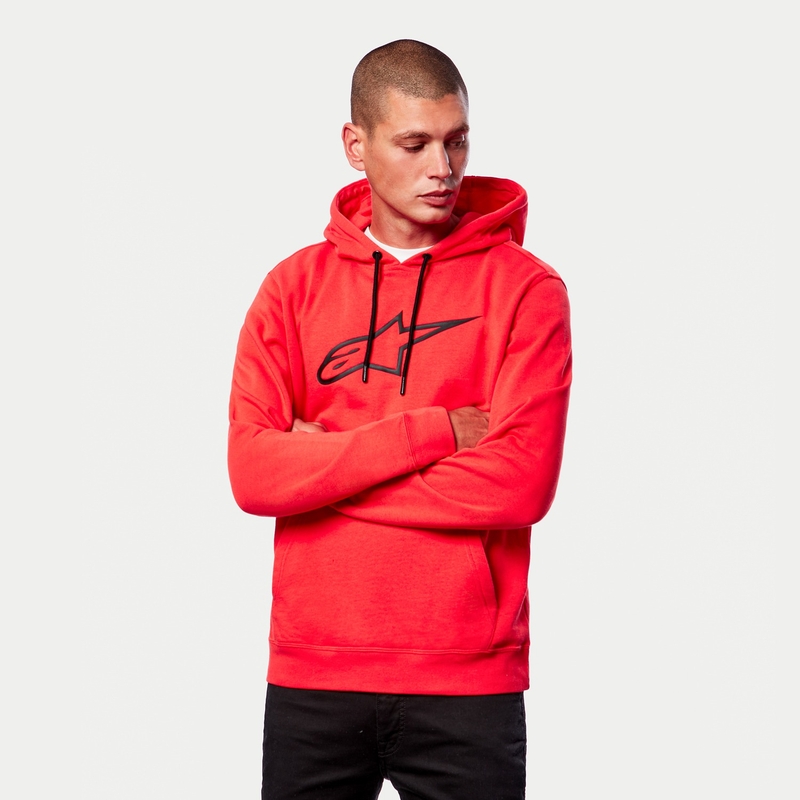 Alpinestars Ageless 2 Felpa con cappuccio rosso fluo e nero
