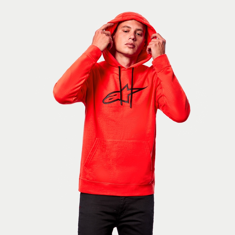 Alpinestars Ageless 2 Felpa con cappuccio rosso fluo e nero