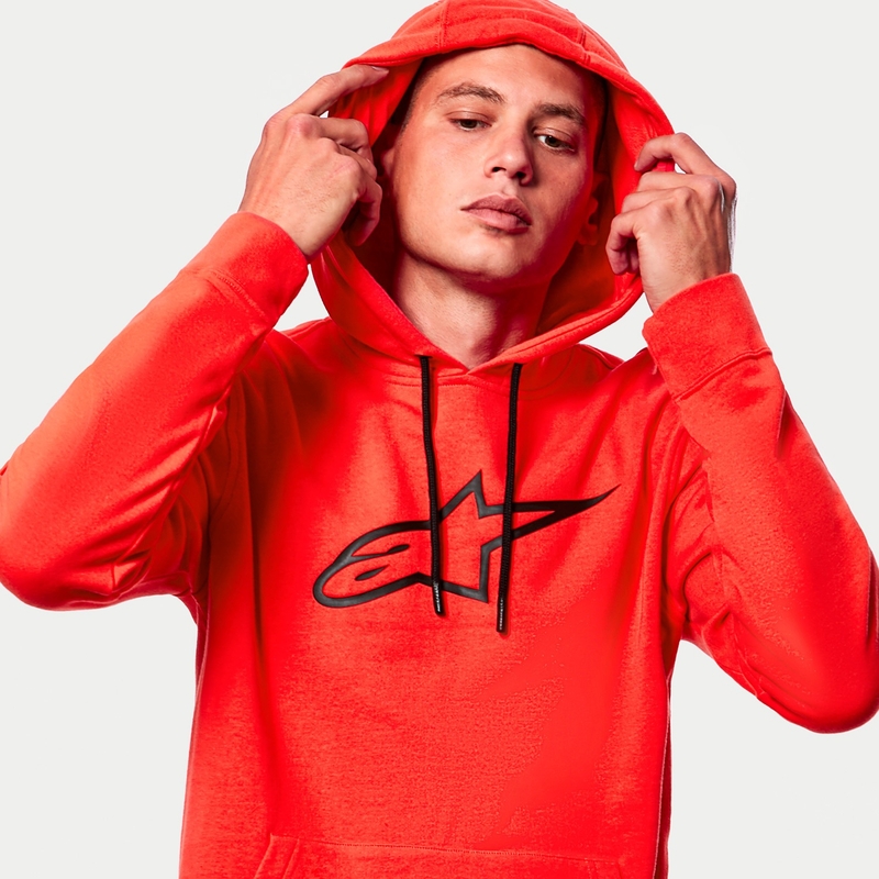 Alpinestars Ageless 2 Felpa con cappuccio rosso fluo e nero