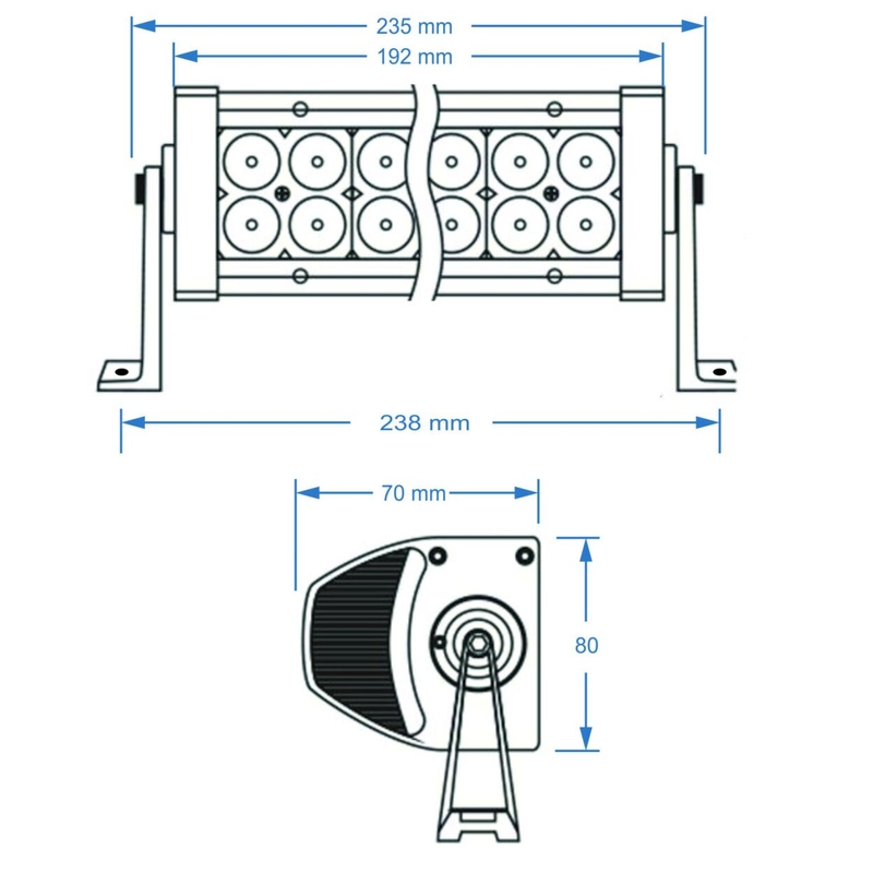 Rampa luminosa a LED SHARK LED LIGHT BAR 7,5", 6D, 36W
