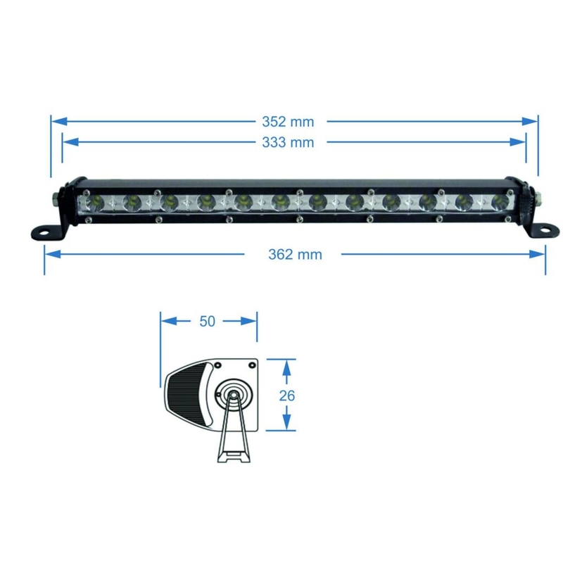Rampa luminosa a LED SHARK LED LIGHT BAR 13", 36W