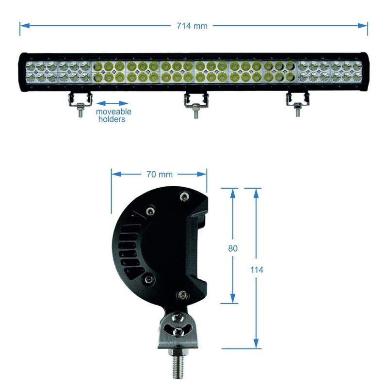 Rampa luminosa SHARK LED EPISTAR 60*3W 10800 LM 10-30V COMBO 28"
