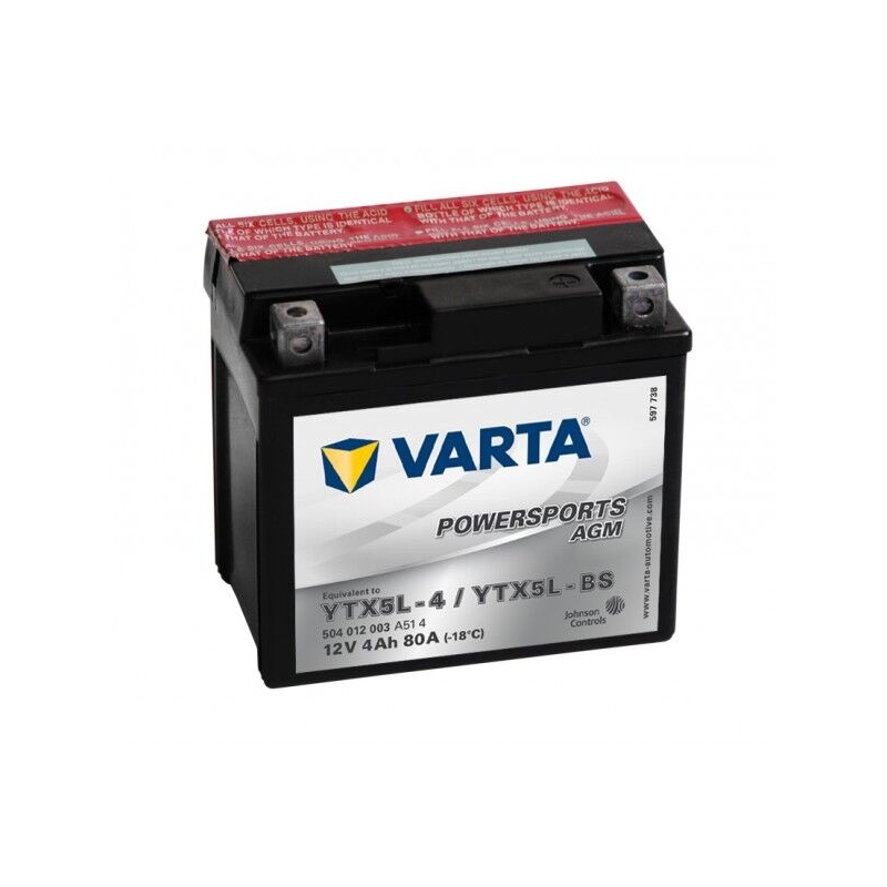 Batteria VARTA YTX5L-4/YTX5L-BS 12V/4Ah senza manutenzione
