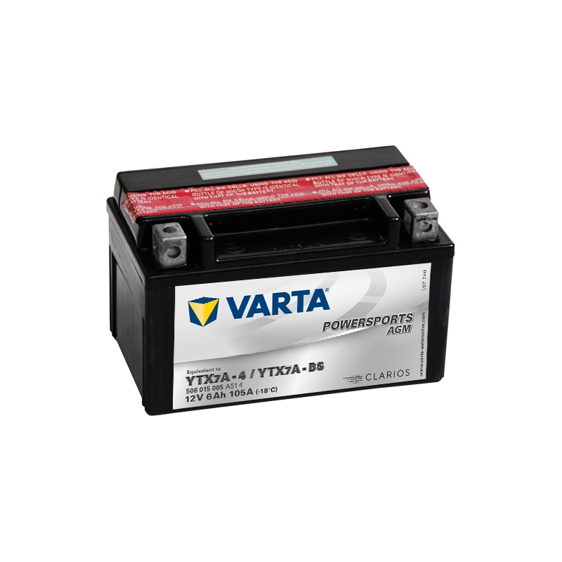 Batteria VARTA YTX7A-4/YTX7A-BS 12V/6Ah senza manutenzione