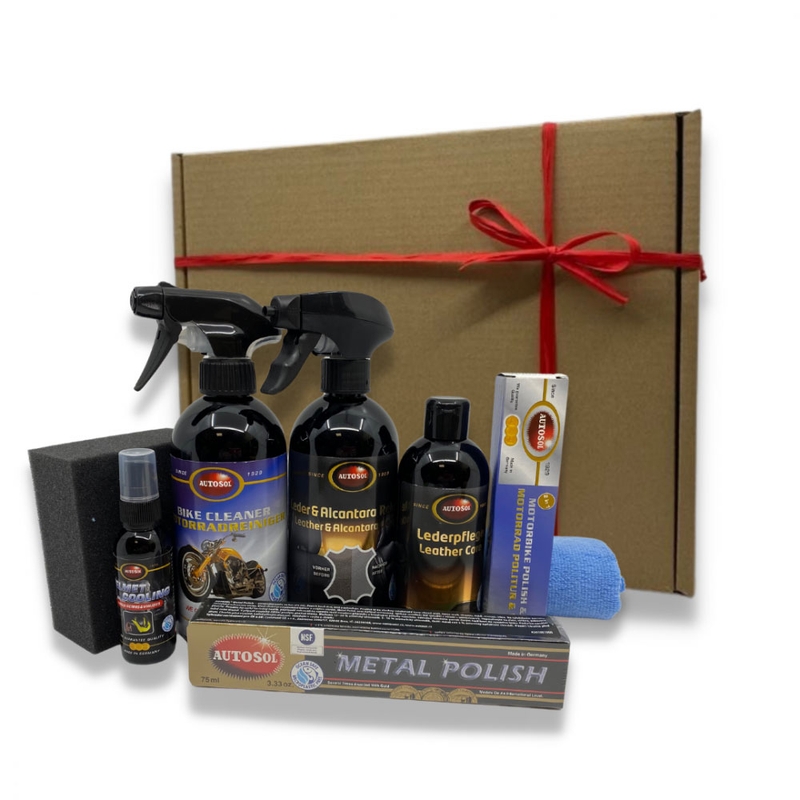 Set regalo Autosol per la pulizia di moto e accessori in pelle