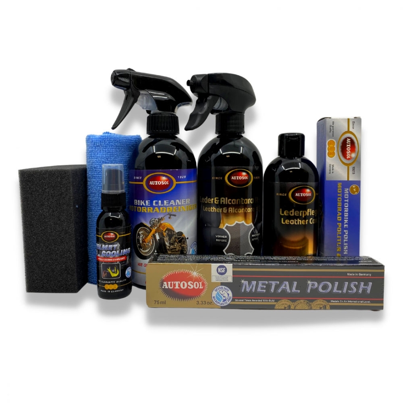 Set regalo Autosol per la pulizia di moto e accessori in pelle