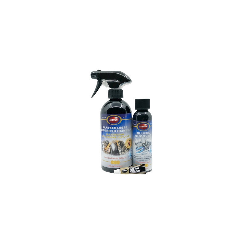 Autosol Motorcycle Waterless Cleaner and Bluing Remover Kit