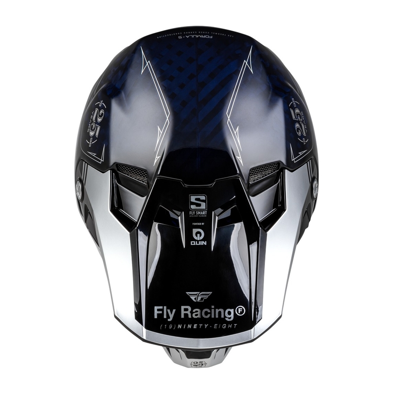Casco da motocross FLY Racing Formula S Carbon blu-argento