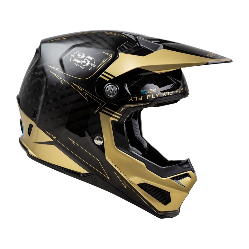Casco motocross FLY Racing Formula S Carbon nero-oro