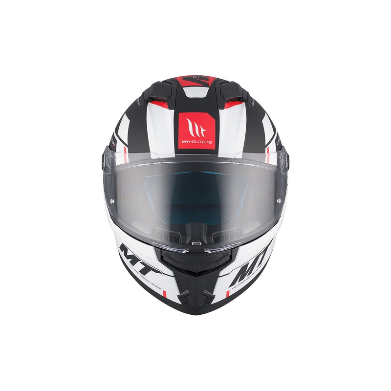 MT Stinger 2 Solid Zivze casco moto integrale bianco-nero-rosso opaco
