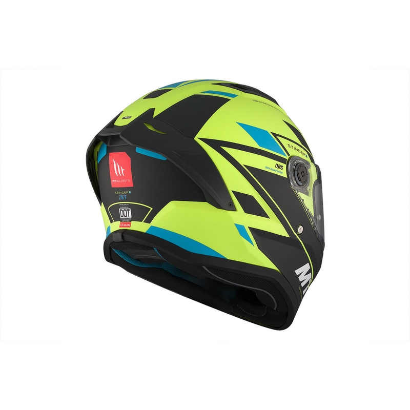 Casco moto integrale MT Stinger 2 Solid Zivze verde fluo-nero-blu opaco