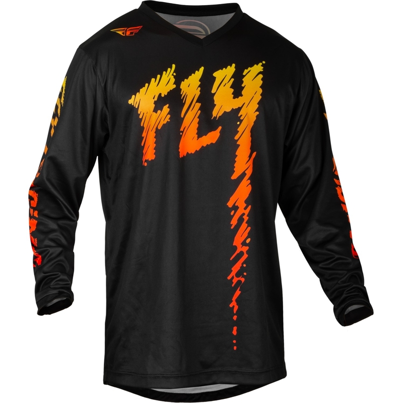 Maglia motocross bambino FLY Racing F-16 2024 nero-giallo-arancio