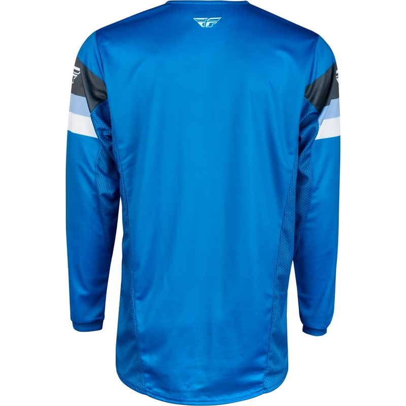Maglia da motocross FLY Racing Kinetic Prix blu-grigio-bianca in saldo Saldi
