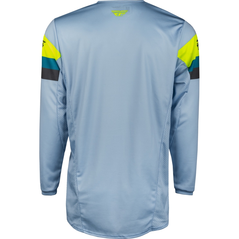 Maglia da motocross FLY Racing Kinetic Prix grigio-giallo fluo in saldo