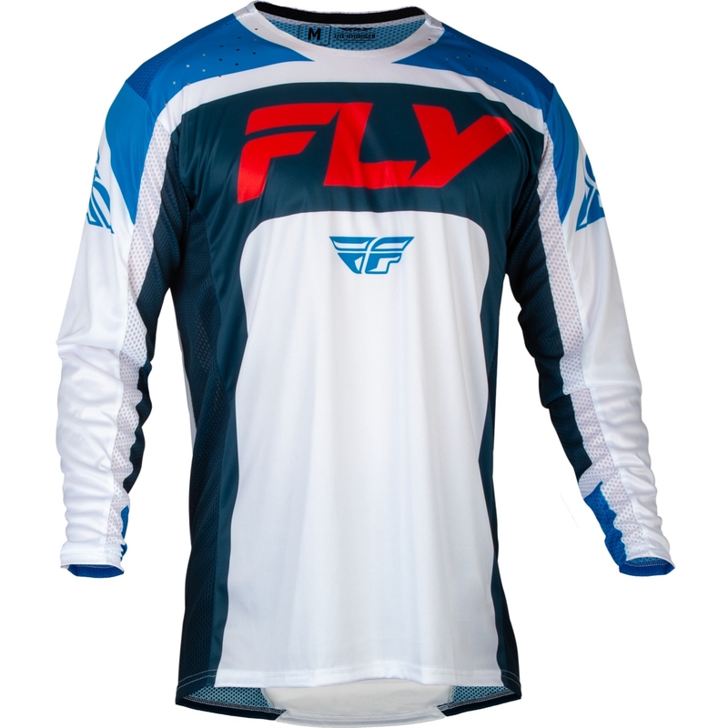 Maglia da motocross FLY Racing Lite rossa-bianca-blu in saldo Saldi