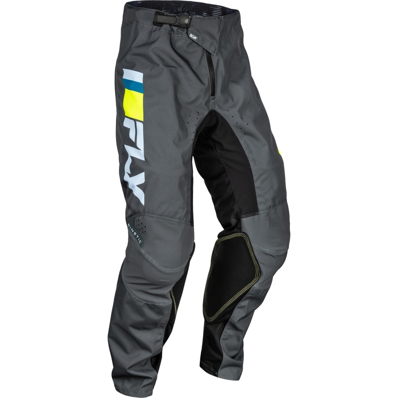 Pantaloni da motocross FLY Racing Kinetic Prix grigio-giallo fluo in saldo