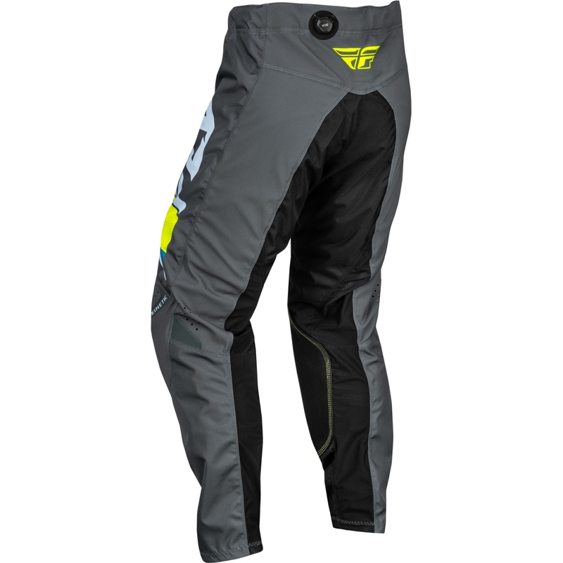 Pantaloni da motocross FLY Racing Kinetic Prix grigio-giallo fluo in saldo