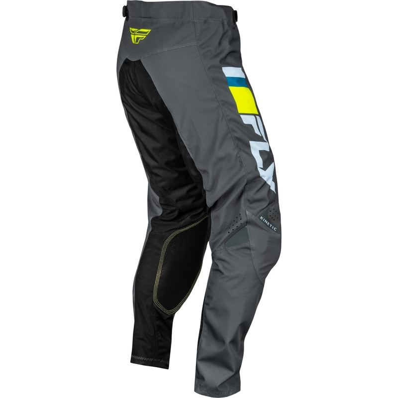 Pantaloni da motocross FLY Racing Kinetic Prix grigio-giallo fluo in saldo