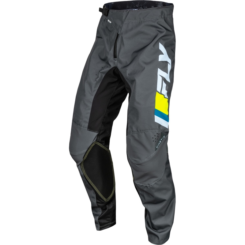 Pantaloni da motocross FLY Racing Kinetic Prix grigio-giallo fluo in saldo
