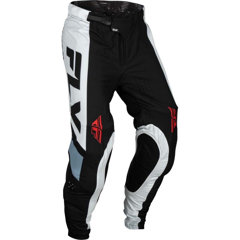 Pantaloni da motocross FLY Racing Lite neri-bianchi-grigi