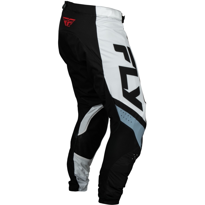 Pantaloni da motocross FLY Racing Lite neri-bianchi-grigi