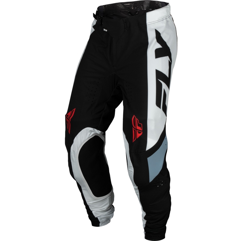 Pantaloni da motocross FLY Racing Lite neri-bianchi-grigi