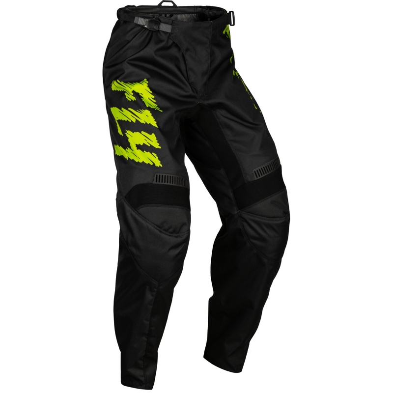 Pantaloni da motocross per bambini FLY Racing F-16 2024 nero-verde fluo-grigio Saldi