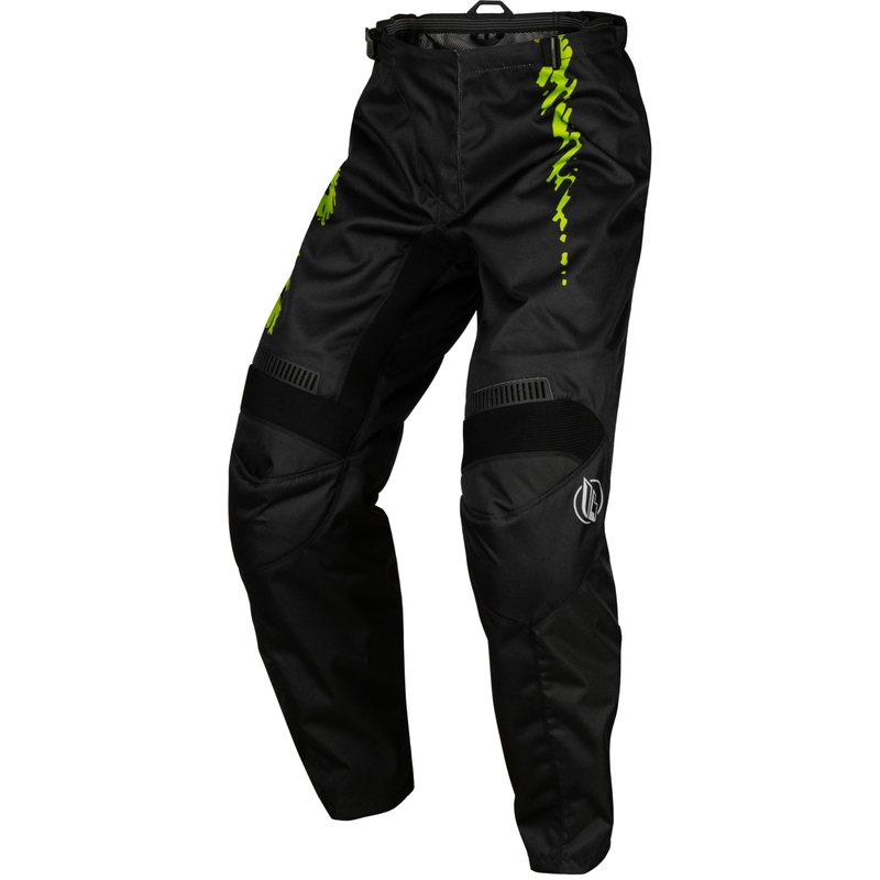Pantaloni da motocross per bambini FLY Racing F-16 2024 nero-verde fluo-grigio Saldi