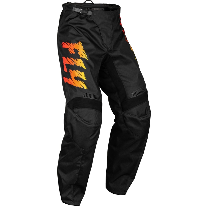Pantaloni da motocross per bambini FLY Racing F-16 2024 nero-giallo-arancio Saldi