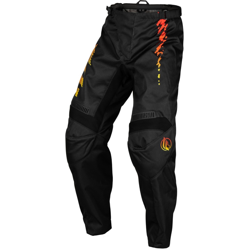 Pantaloni da motocross per bambini FLY Racing F-16 2024 nero-giallo-arancio Saldi