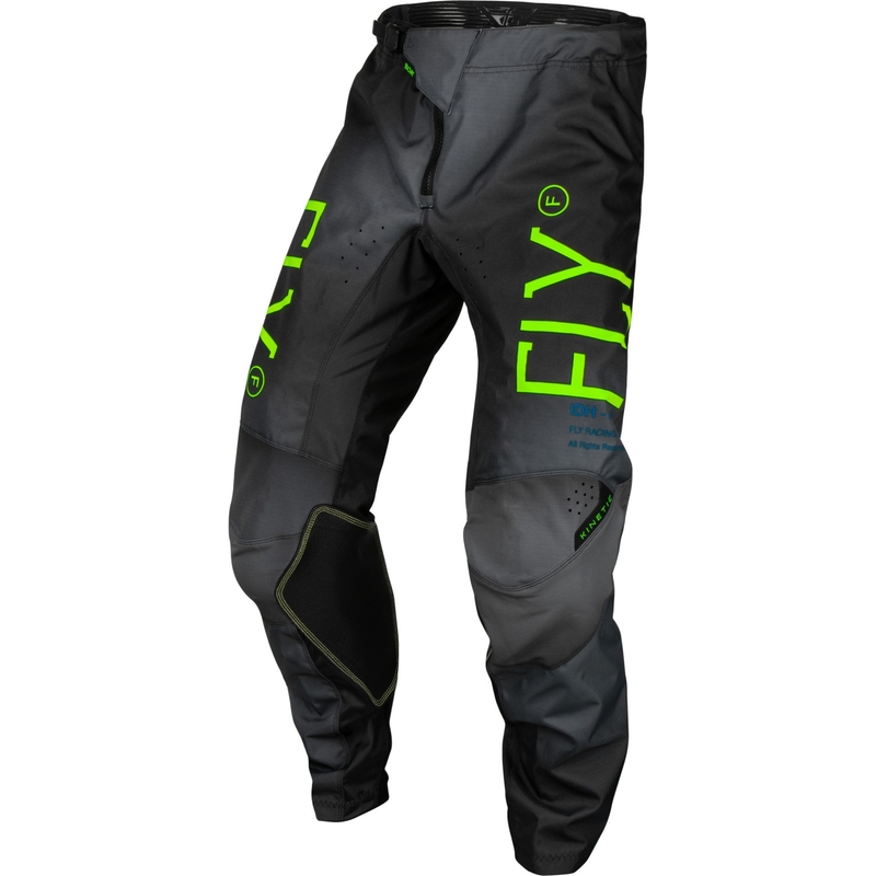 Pantaloni da motocross per bambini FLY Racing Kinetic Prodigy nero-verde-blu fluo in offerta Saldi