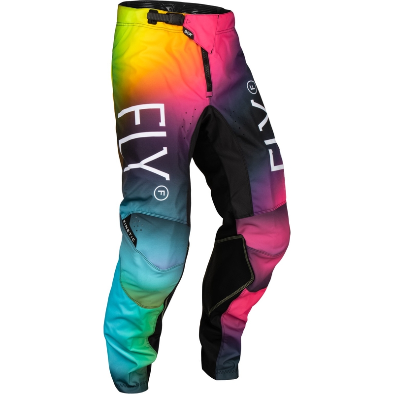 Pantaloni da motocross per bambini FLY Racing Kinetic Prodigy rosa-blu-giallo fluo in saldo Saldi