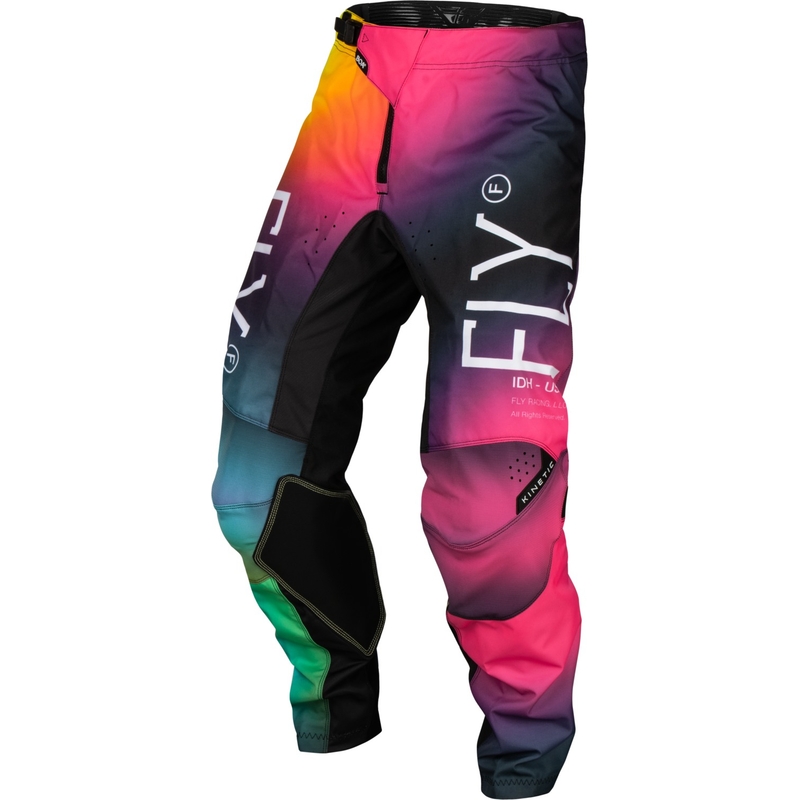 Pantaloni da motocross per bambini FLY Racing Kinetic Prodigy rosa-blu-giallo fluo in saldo Saldi