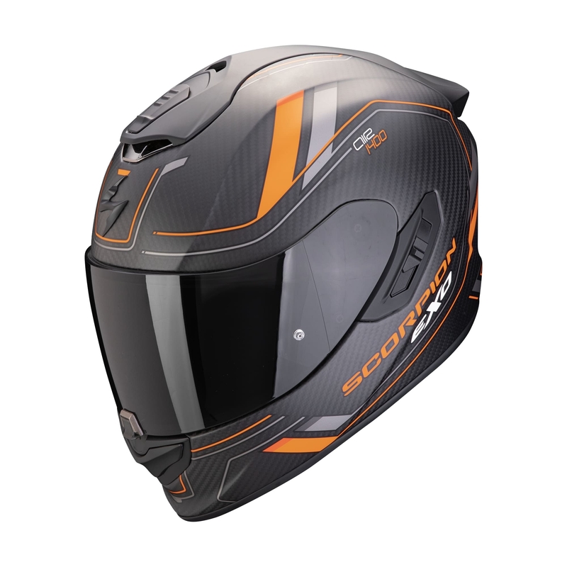 Casco moto integrale Scorpion EXO-1400 EVO II CARBON AIR MIRAGE nero-arancio opaco Saldi