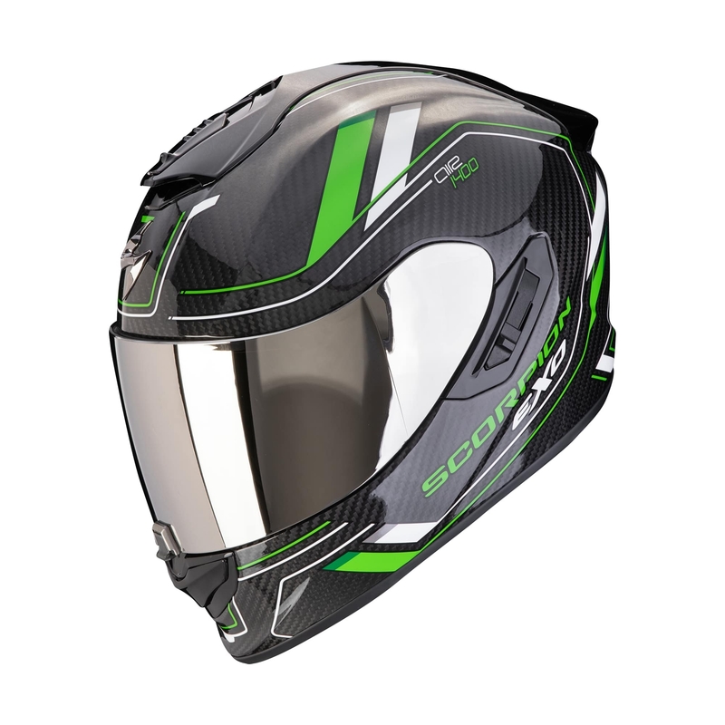 Casco integrale da moto Scorpion EXO-1400 EVO II CARBON AIR MIRAGE nero-verde