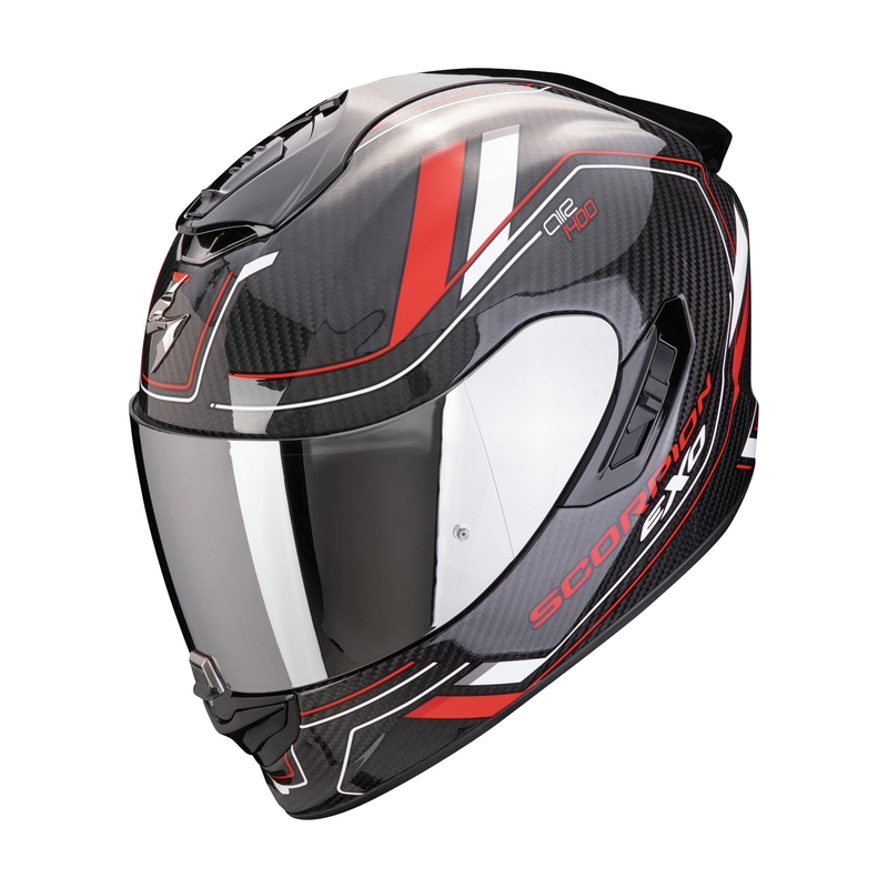 Casco moto integrale Scorpion EXO-1400 EVO II CARBON AIR MIRAGE nero-rosso-bianco