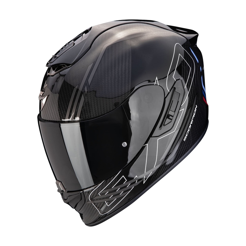 Casco moto integrale Scorpion EXO-1400 EVO II CARBON AIR REIKA nero-argento-blu Saldi