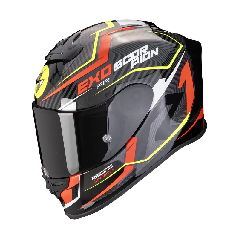 Casco moto integrale Scorpion EXO-R1 EVO AIR COUP nero-rosso-giallo fluo