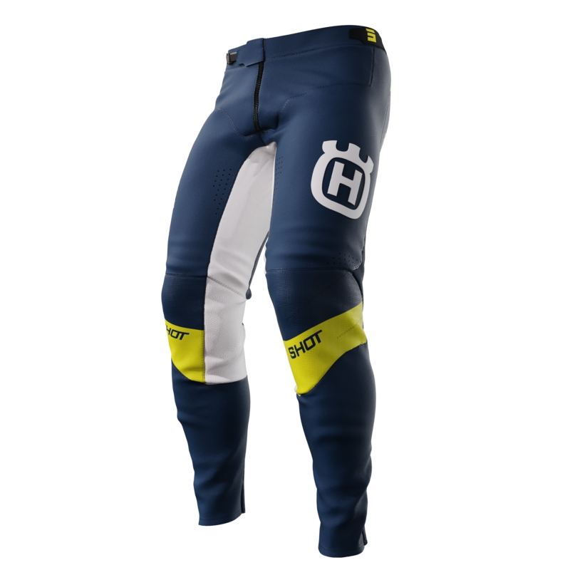 Pantaloni motocross Shot Aerolite Husqvarna LE blu saldi