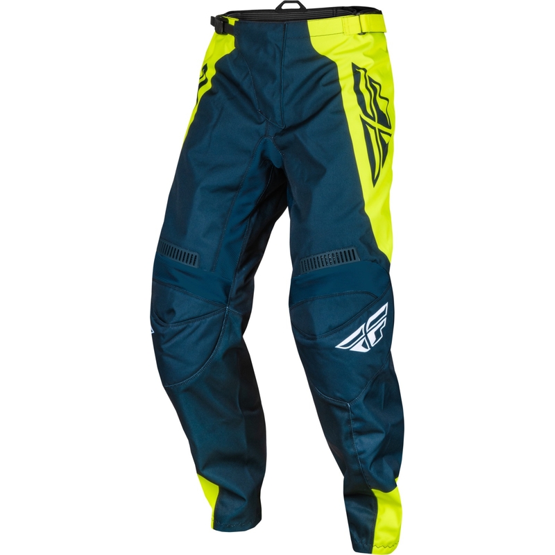 Pantaloni da motocross FLY Racing F-16 2024 blu-giallo fluo-bianco