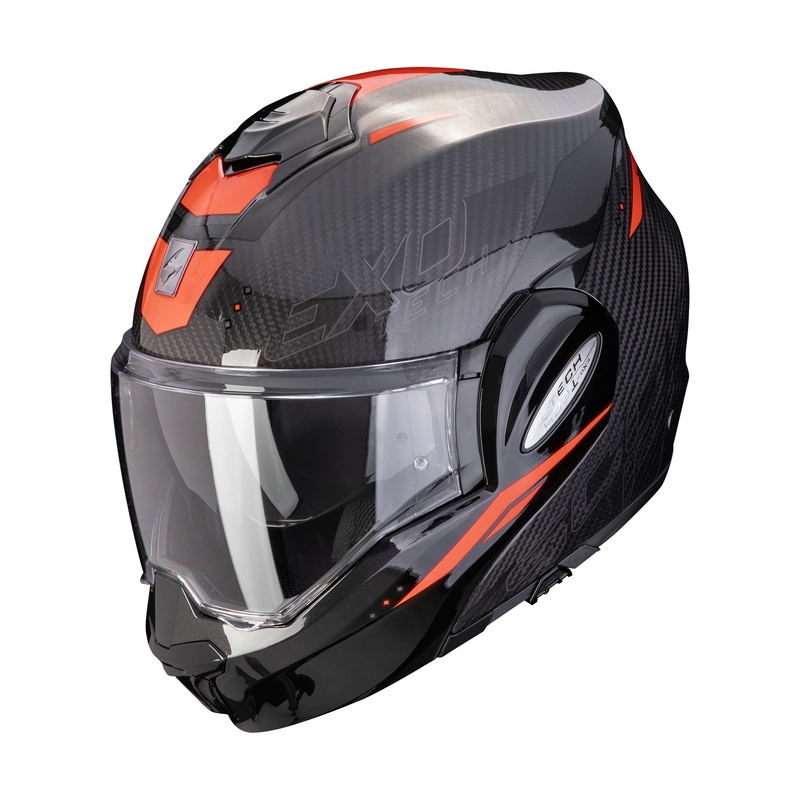 Casco moto pieghevole Scorpion EXO-TECH EVO CARBON ROVER nero-rosso Saldi