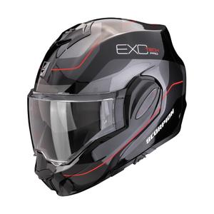 Casco moto pieghevole Scorpion EXO-TECH EVO PRO COMMUTA nero-argento-rosso